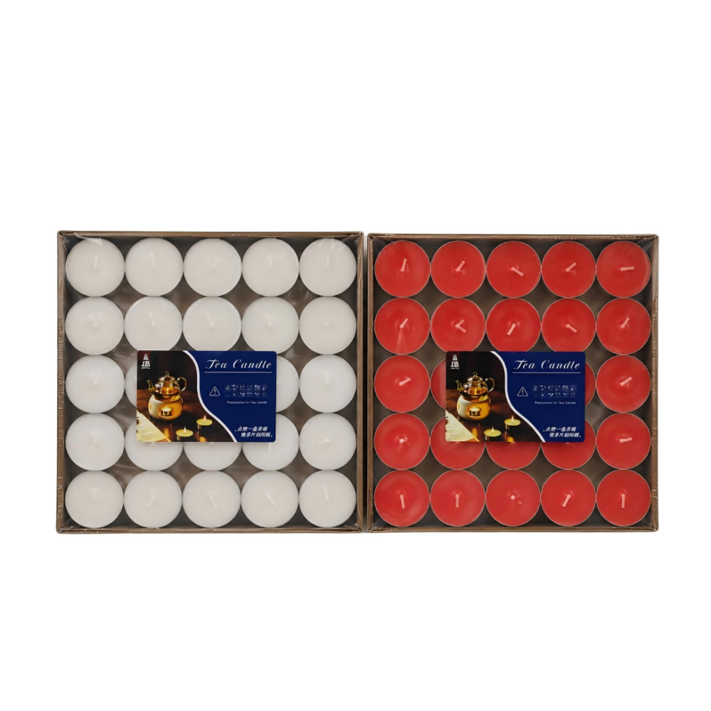 Unscented tea light candles packed in retail box for restaurants hotels and events Unscented tea light candles packed in retail box for restaurants hotels and events