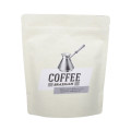 Custom coffee bag white kraft standing bag with label
