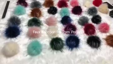 diy hat accessories handmade faux raccoon fur ball poms poms with snap for hat diy keychain