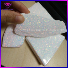 White Synthetic Fire Opal Rough Material Raw Stone Slice