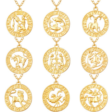 2022 New Arrivals Fashion Simple Gold Zodiac Necklace