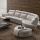 L-Shape Leder Sektionale Sleeper Lounge Sofa Set