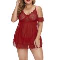 Sexy Plus Size Mesh Babydoll Tanga Dessous-Set