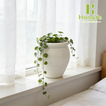 Sophisticated White Striped Flower Container