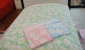 printed jacquard plain cotton terry blanket