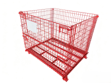 Red collapsible storage cage