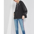 Wholesale Half Zip Hooded Women's Trench Coat