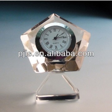 crystal home and office decor, crystal clock with logo