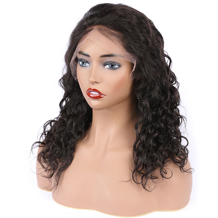 Top quality raw 100% human hair 13*4 full lace wig hair vendor transparent hd lace human hair wigs water wave
