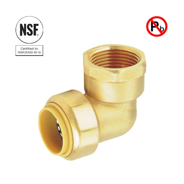 Nsf Brass Push Fit Fnpt Elbow Connect Lead Free Coupling H805 Jpg