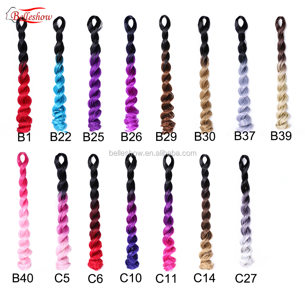 Hot sell  20inch 100g wholesale crochet braid fiber jumbo braids deep wave hair ombre synthetic braiding hair extensions