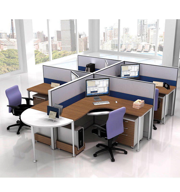 Modern office workstations 6 person long table workstations