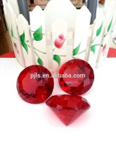 40mm red K9 crystal diamond ruby stone