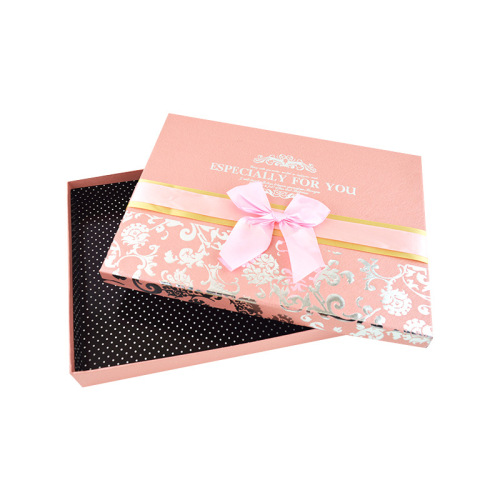 Caja de regalo de chocolate de paquete de papel rosa personalizado