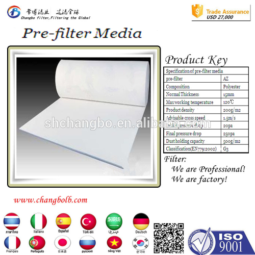 200g High efficiency pre filter car air filter air filteration media