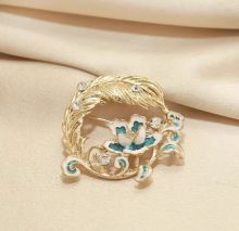 Guofeng peony feather brooch