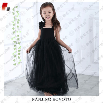 wholesale black tulle maxi dress for toddler