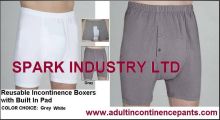 Adult Incontinence Products , White Man Incontinence Boxers With Pad