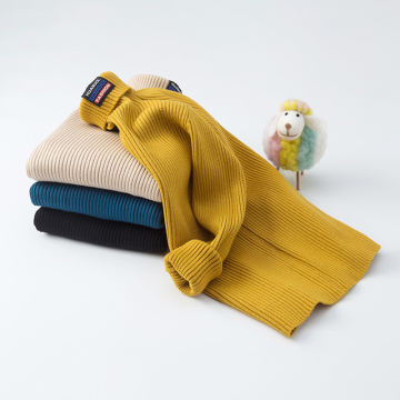 Spring and Autumn Girls' Undercoat High Collar Plush Sweater