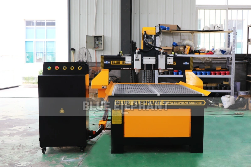 Jinan 1115 CNC Router 2 Spindle Designed Air Cooling Spindle for Wood Furniture Industry