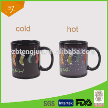 Hot Sale!!! 11oz Heat Sensitive Ceramic Magic Mug For Valentine Day/ceramic Color Changing Mug