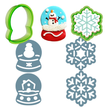 Christmas Snowglobe Biscuit Fondant Cookie Cutter Mold and Stencil Template