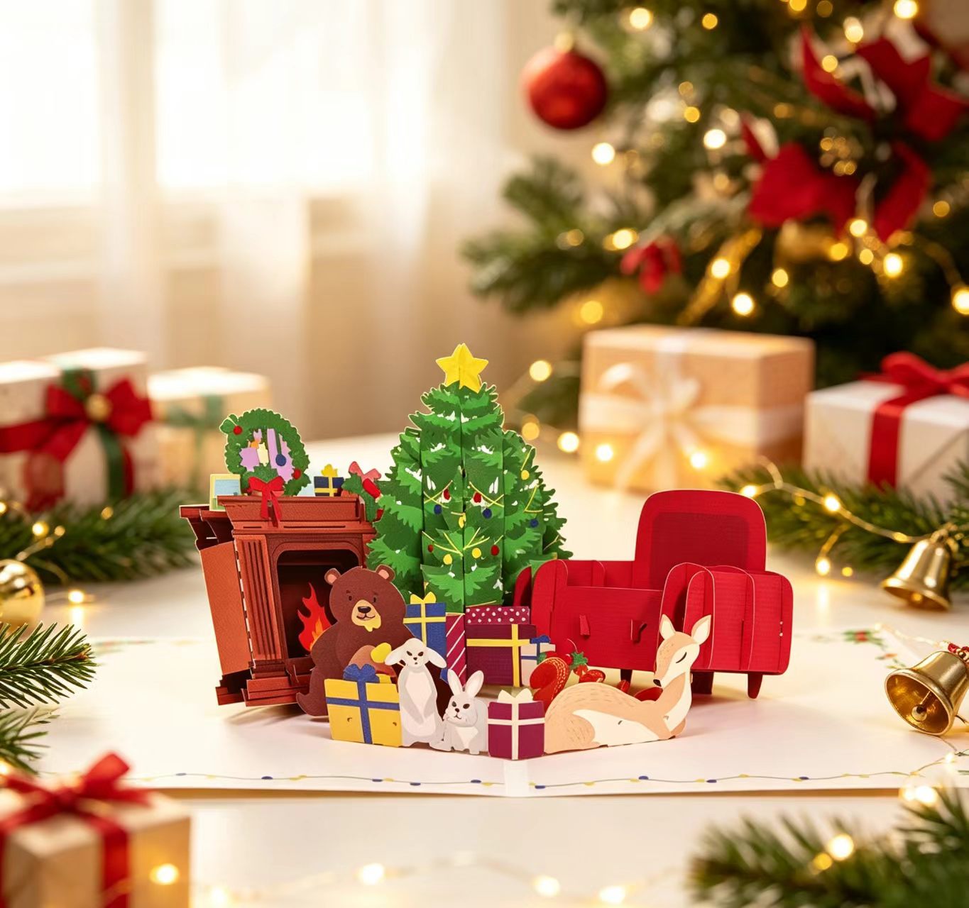 Fantastyczna wyskakująca kartka świąteczna 3D 3d fantastic christmas pop up card