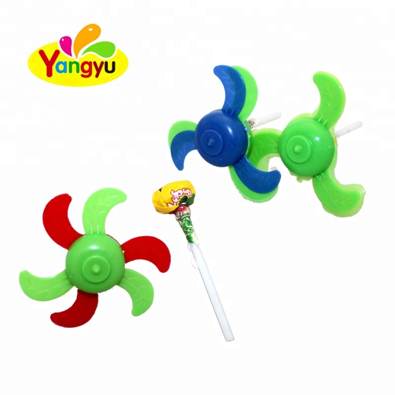 Funny Spinner Fan Toy With Fruity Flavor Sweet Lollipop