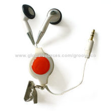 Retractable Earphones for iPods and MP3 Players, Comfortably Fit Your Ears