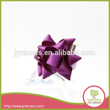 Purple ribbon bow with elastic loop,packing bow