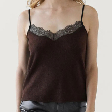 Women's Inner Sling Top with Lace Trim and One-shoulder Neckline