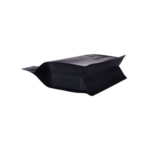 250g svart resirkulerbar plastkaffepose med ventil