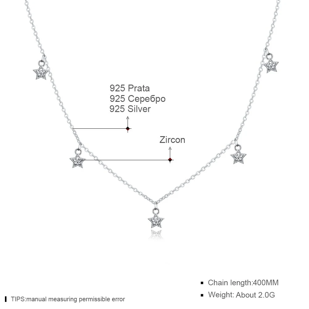 Summer Design Simple Sterling Silver Star Pendant Necklace