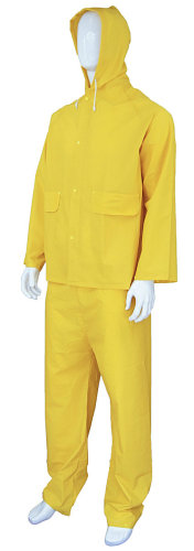Traje impermeable de PVC de trabajo amarillo para trabajo pesado