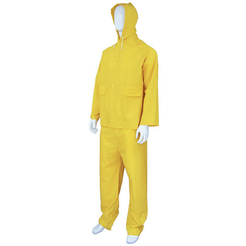 Traje impermeable de PVC de trabajo amarillo para trabajo pesado