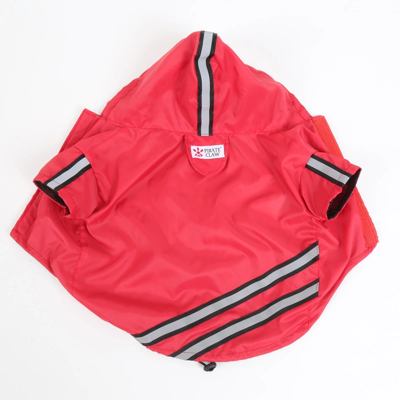 New Dog Raincoat Dog Hooded Double Fluorescent Raincoat Waterproof Pet Raincoat