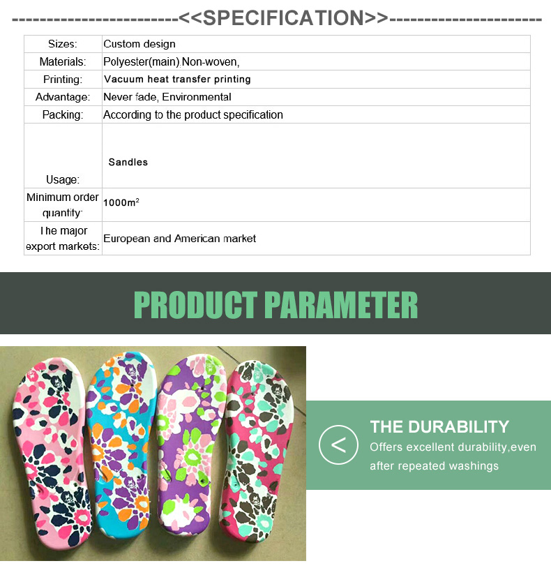 Factory Custom 3D transfer printing Flip Flops slipper EVA Heat Transfer stickers customized