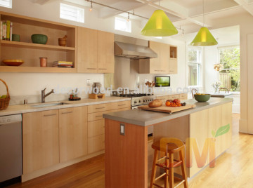 Modern maple wood kitchen cupboards