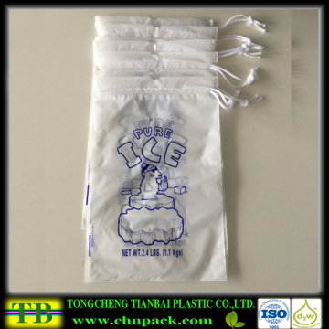 Custom Logo Printed drawtape plastic ice bag