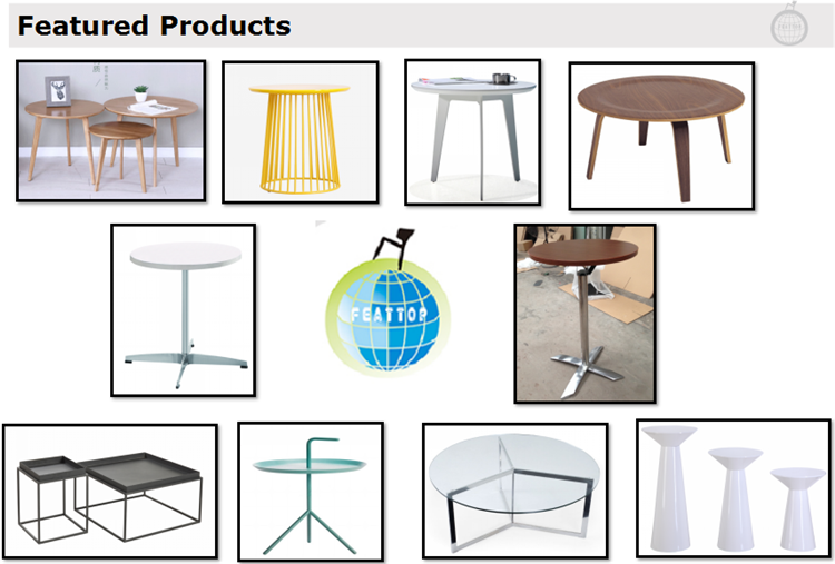 Simple design white round table top MDF veneer center coffee table