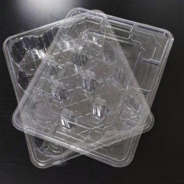 Clear PET plastic tray 9 slots for cakes