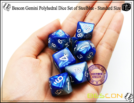 Bescon Gemini Polyhedral Dice Juego de Steelblue-2 Bescon Gemini Polyhedral Dice Set of Steelblue-2