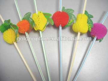 disposable fruit drinking straws