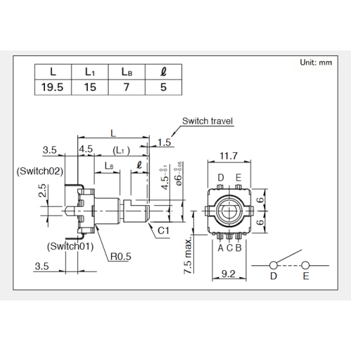 Encoder tambahan seri Ec11