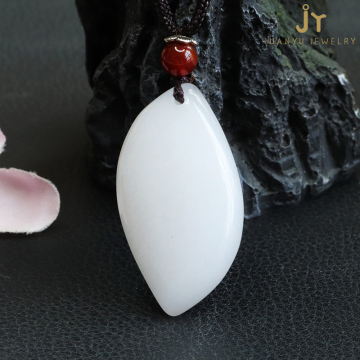 Wholesale Fashion Jewelry: Natural Stone Pendants, Handcarved Jadeite Leaf Shape Pendants from Myanmar Jade