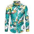 Comfortable Men's Long Sleeve Hawaiian Vacation