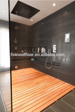 waterproof teak hardwood shower flooring