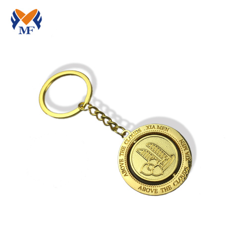 Enamel metal challenge coin keychain holder