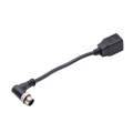 M12 Connector 4PIN tot RJ45 vrouwelijke Ethernet -kabel