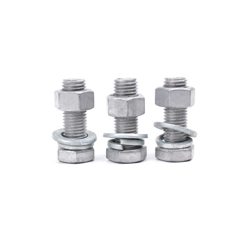 Hex Screw Galvanized Steel Bolt Nut Washer Hexagonal Bolts Manufactory